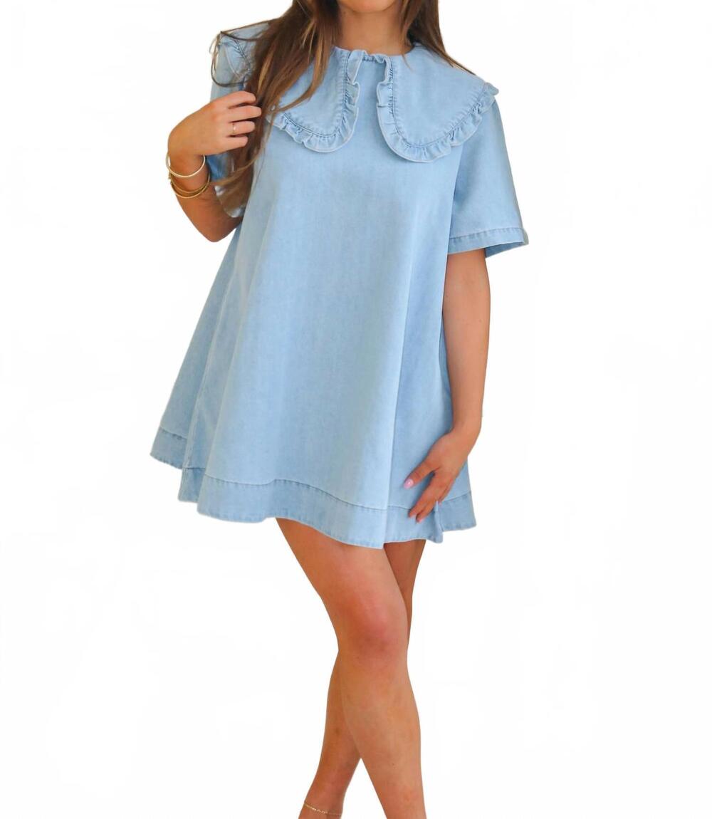 NEW MABLE maya denim mini dress in blue